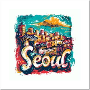 Seoul Retro South Korea t-shirt Posters and Art